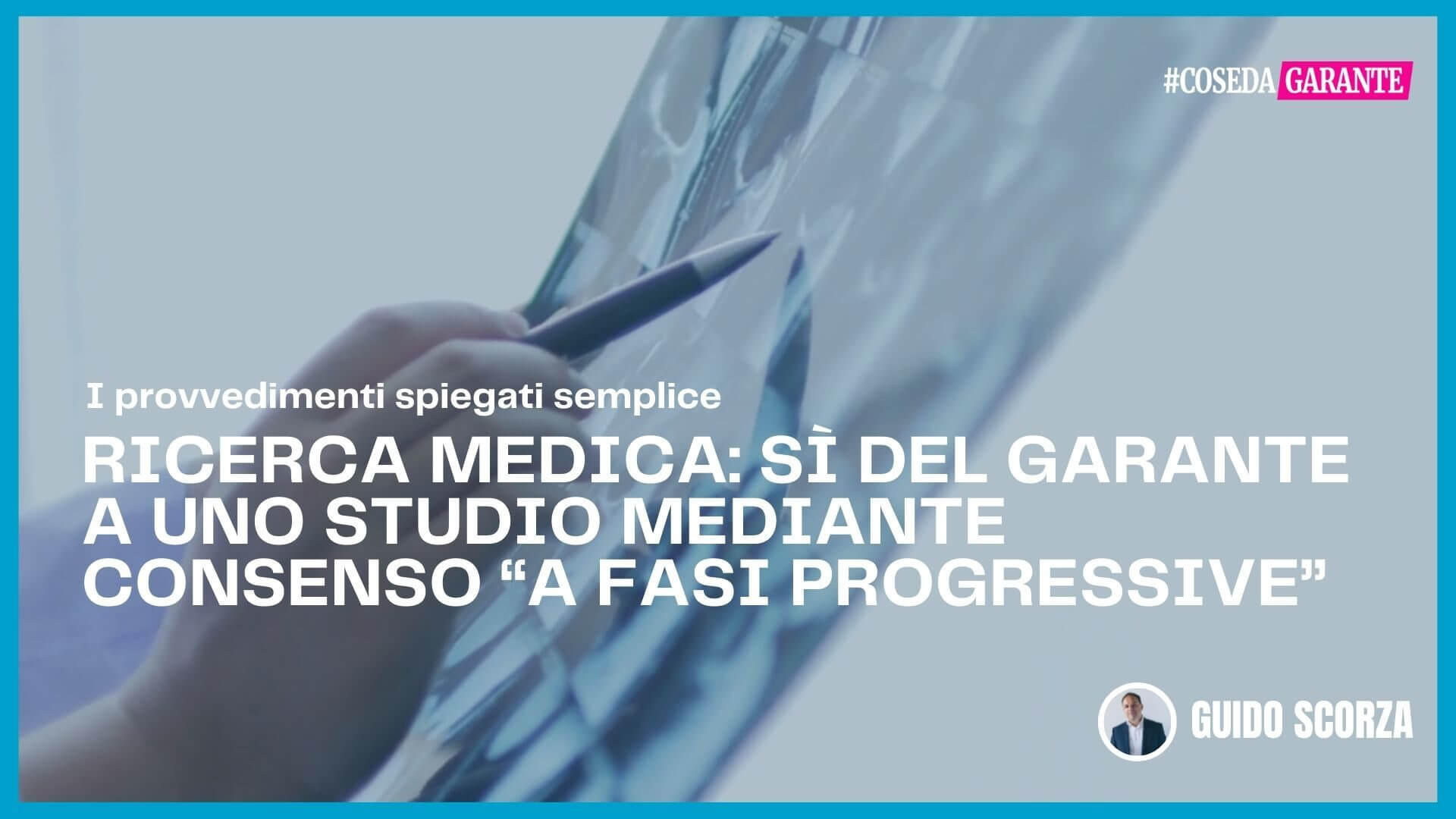 Trattamento dati sanitari, Scorza: "Sì, ma con il consenso a fasi progressive"