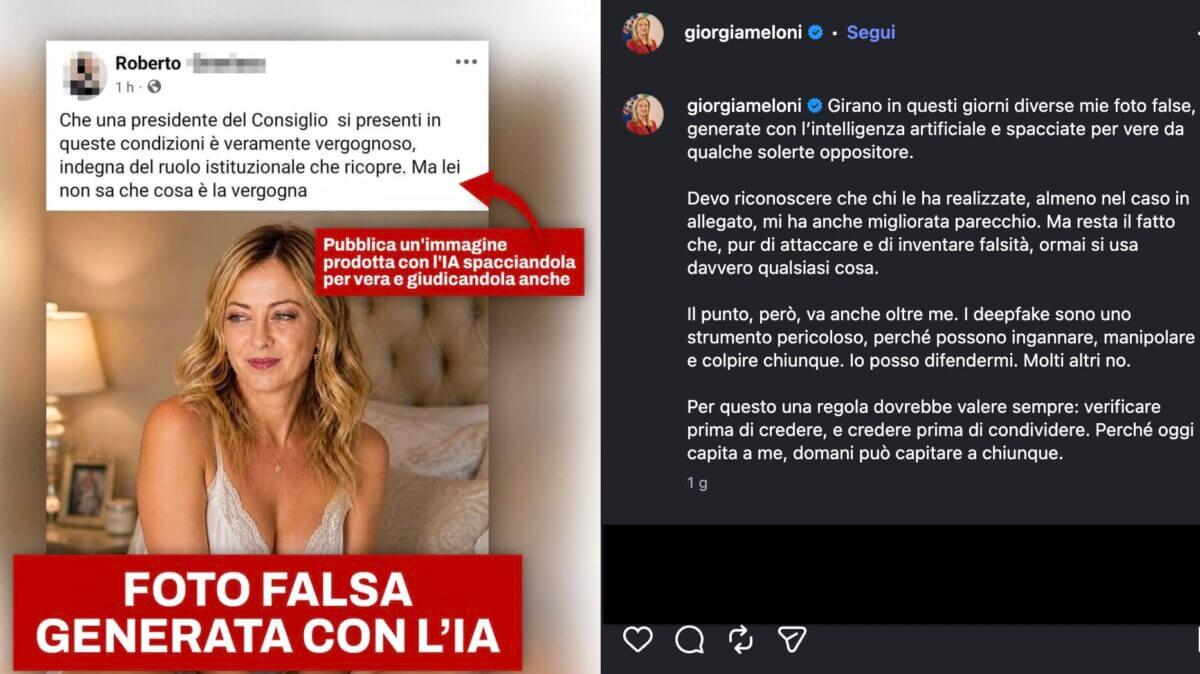 Giorgia Meloni, deepfake, AI, fake news, disinformazione