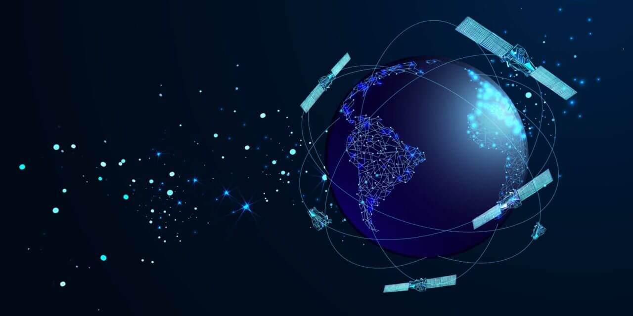 Artificial,Satellites,Orbiting,The,Planet,Earth,In,Outer,Space,Isolated