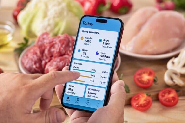 Healthy,Lifestyle,Concept.,Person,Using,Mobile,Health,App,To,Monitor