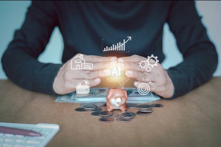 Ai-driven,Smart,Savings,And,Financial,Planning,Concept.,A,Person,Interacts