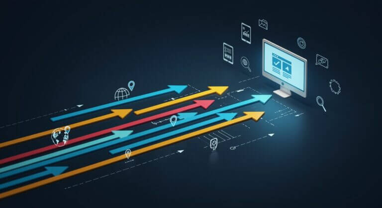 A,Dynamic,Graphic,Showing,A,Flow,Of,Colorful,Lines,Or
