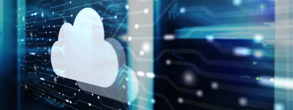 Cloud,Storage,With,Server,Room,Background.,Technology,Business,Internet.
