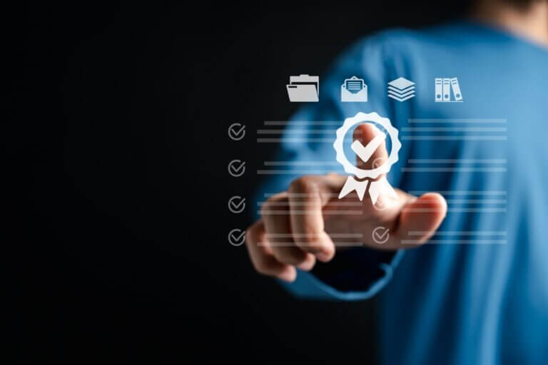 Certificate,Check,With,Approval,Mark,And,Digital,Checklist,,Compliance,Verification,