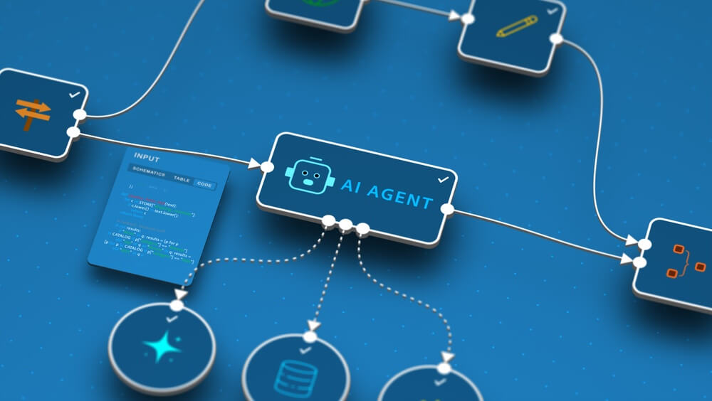 Closeup,Ai,Agent,Workflow,With,Code,Input,And,Automation,Process