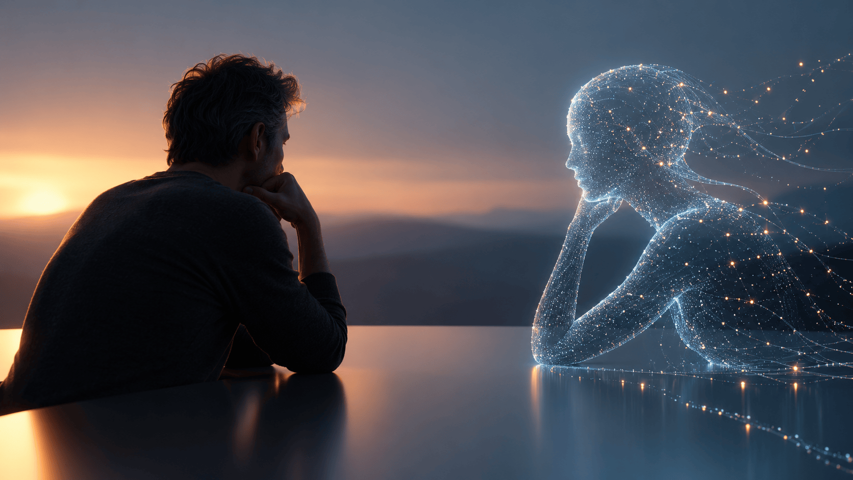 Connessione tra uomo e intelligenza artificiale